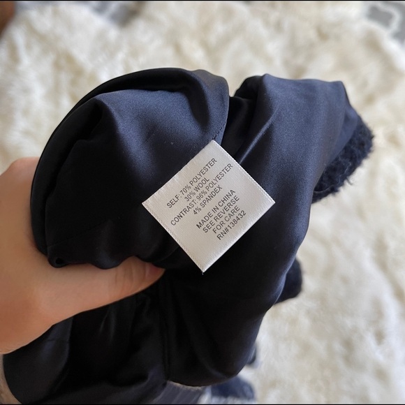 Modcloth Blue Plaid Pea Coat Wool Button Front XS - Picture 9 of 9